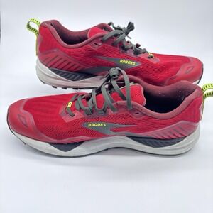 Brooks Men's Cascadia 15 Hiking Trail Size 10 Cushion Tomato Red Black